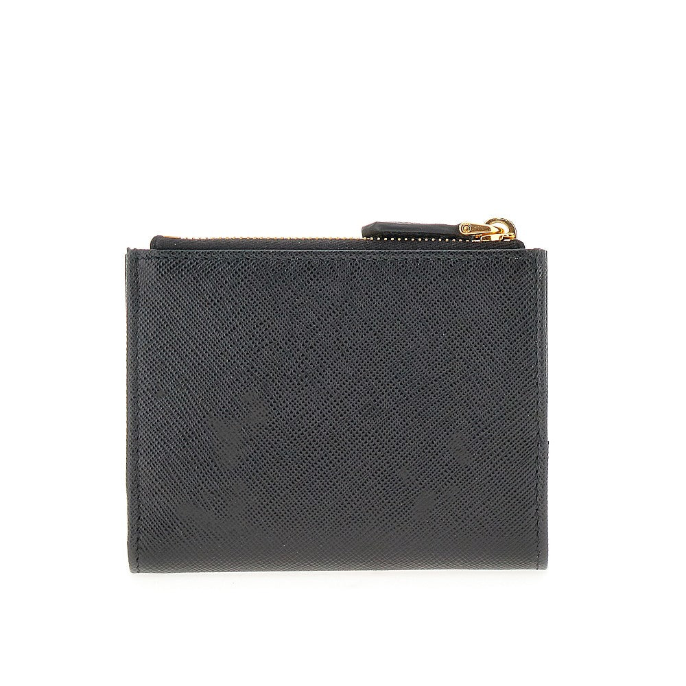 Portafoglio bi-fold in pelle Saffiano