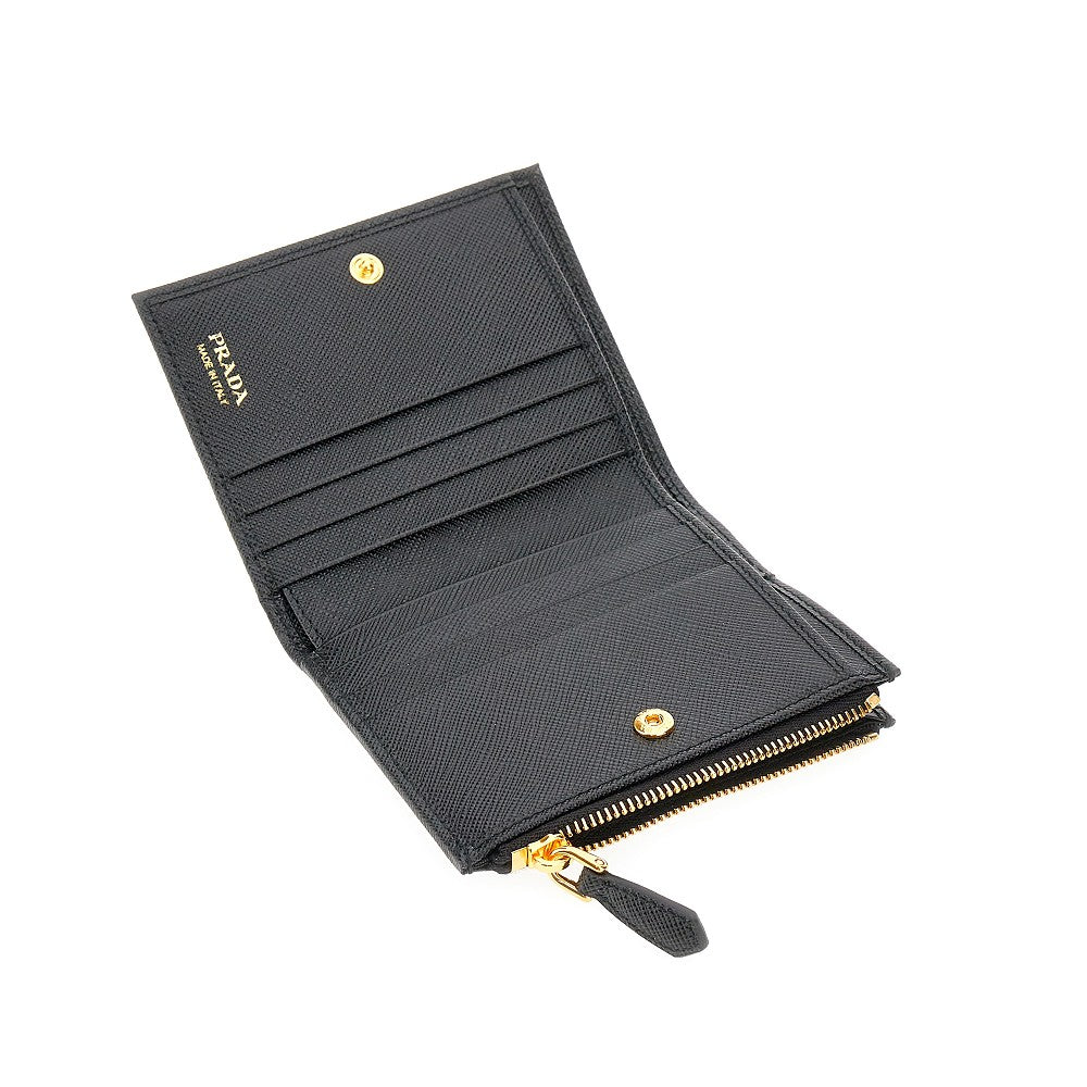 Portafoglio bi-fold in pelle Saffiano