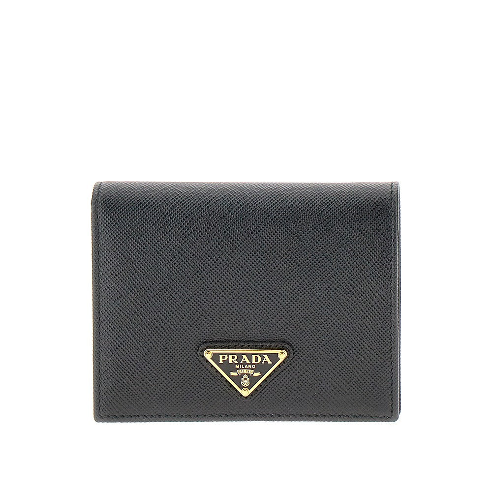 Portafoglio bi-fold in pelle Saffiano