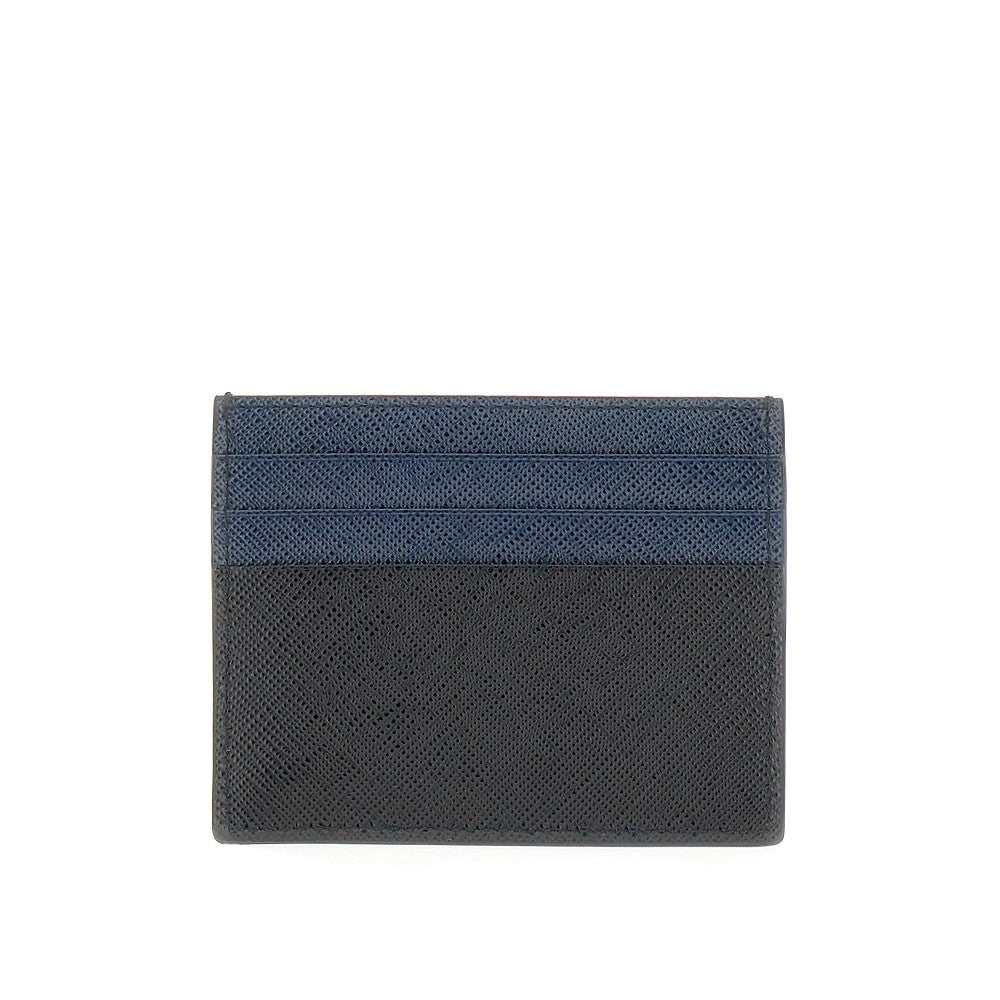 Two-tone Saffiano leather cardholder