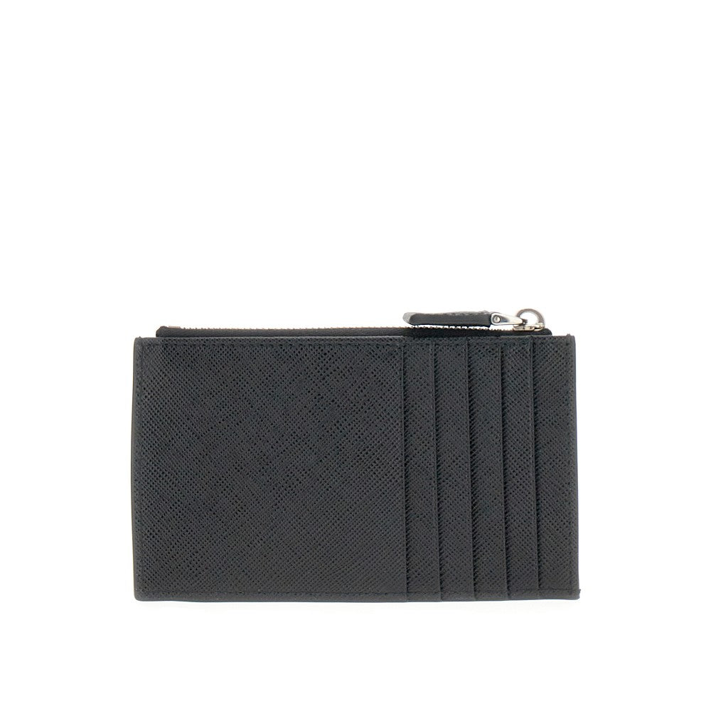 Portacarte in pelle Saffiano con logo