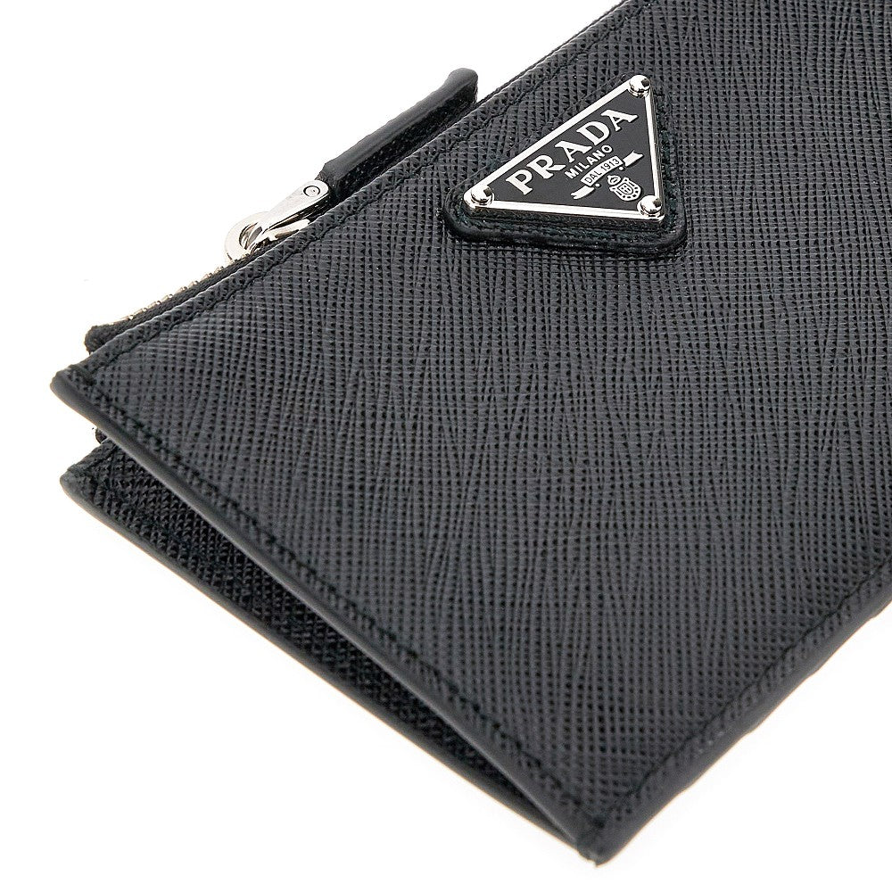 Portacarte in pelle Saffiano con logo