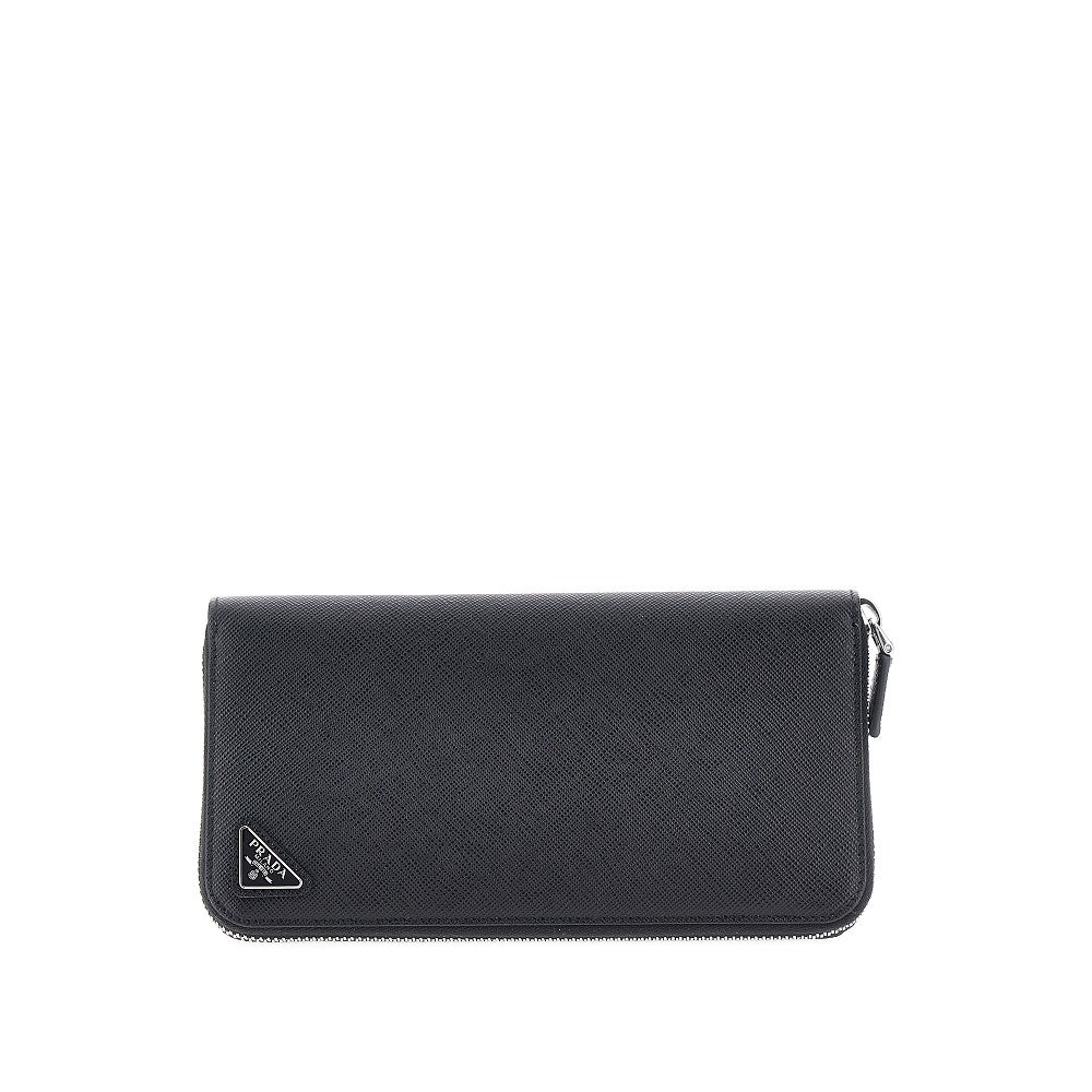 Saffiano leather zip-around wallet