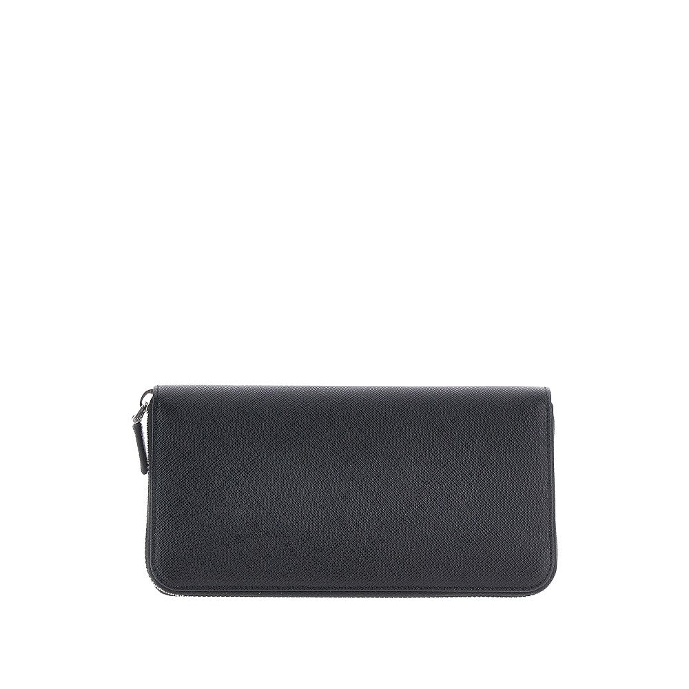 Portafoglio zip-around in pelle Saffiano