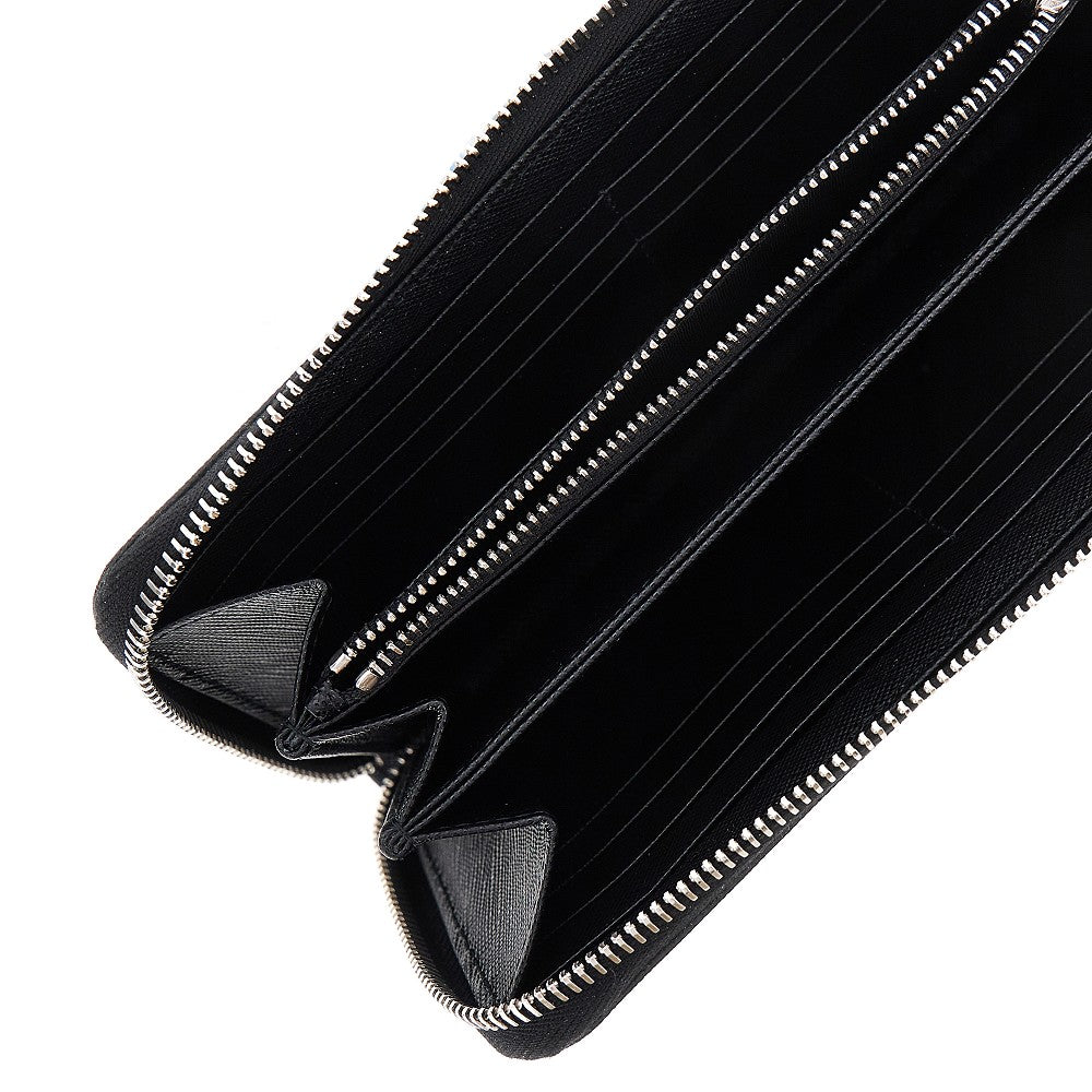 Saffiano leather zip-around wallet
