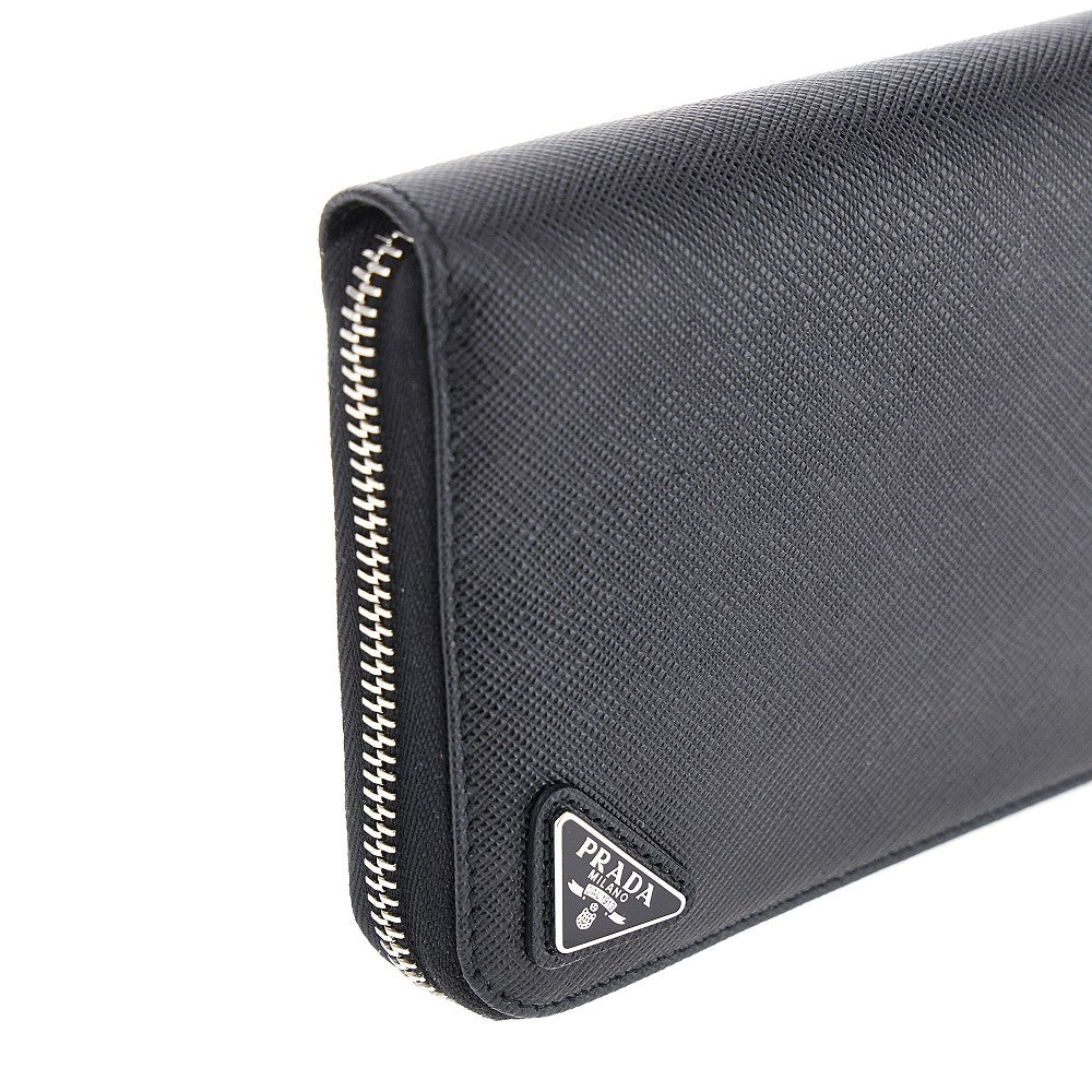 Saffiano leather zip-around wallet