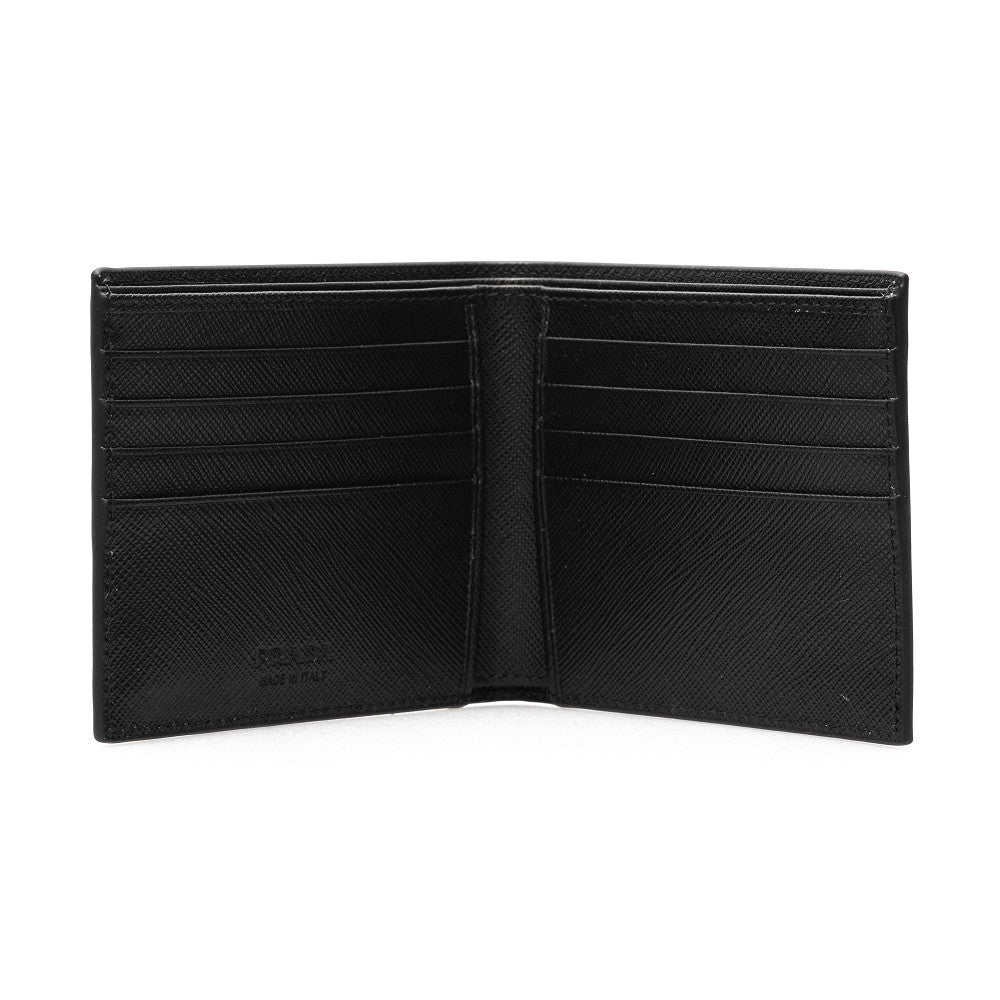 Portafoglio bi-fold in pelle Saffiano