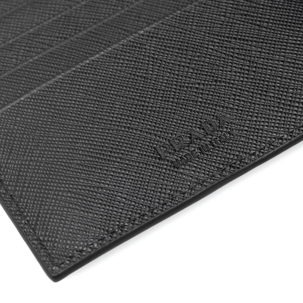 Portafoglio bi-fold in pelle Saffiano