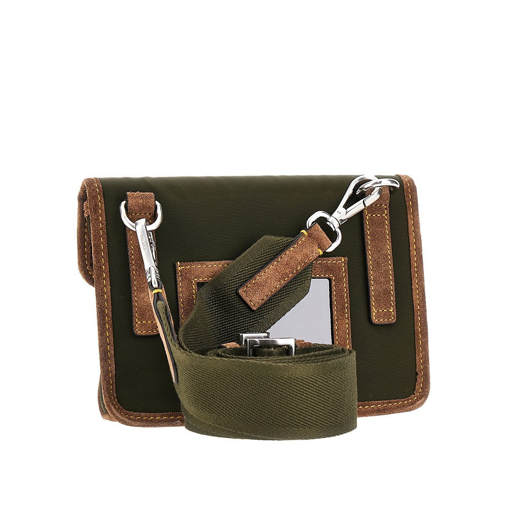 Re-Nylon and leather smartphone pouch