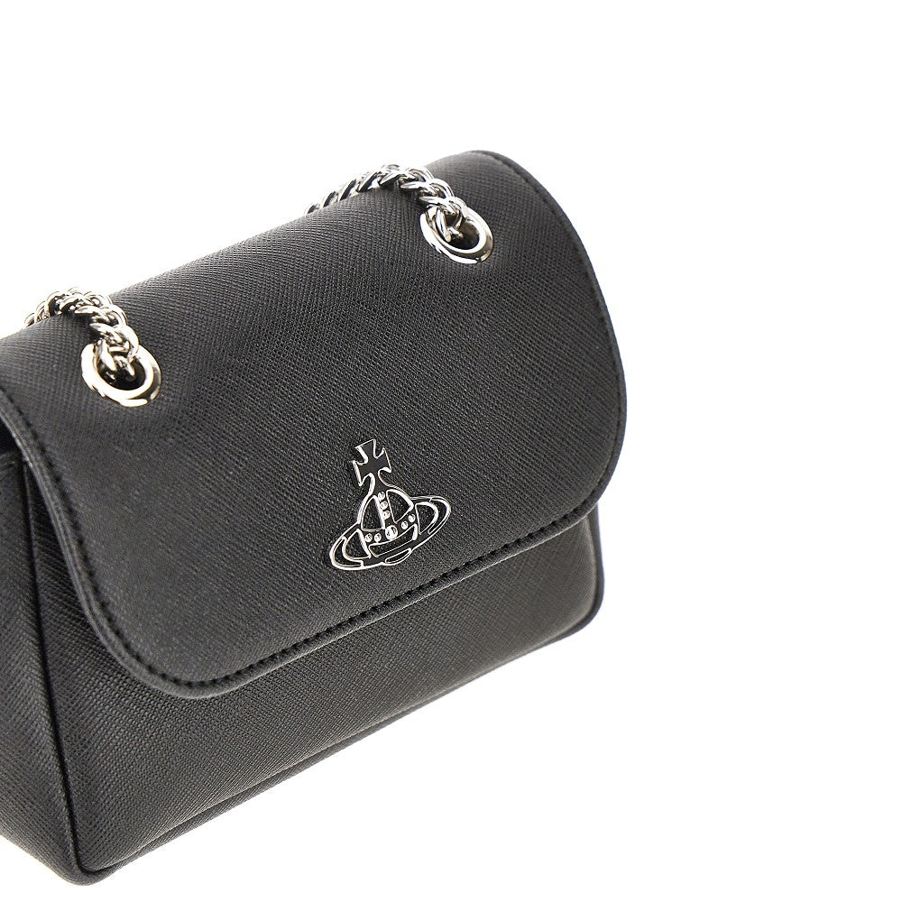 Saffiano faux leather mini bag with chain