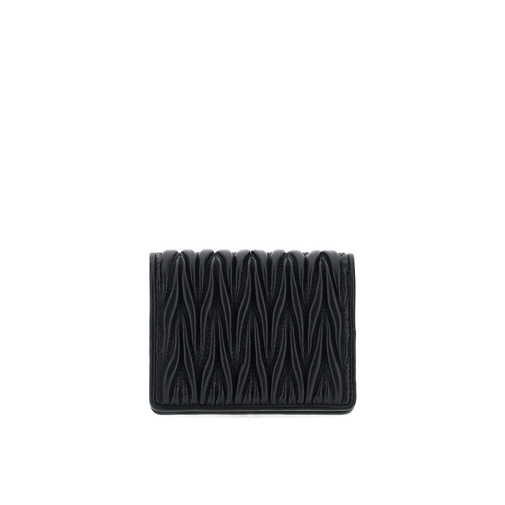 Matelassé nappa leather bi-fold wallet