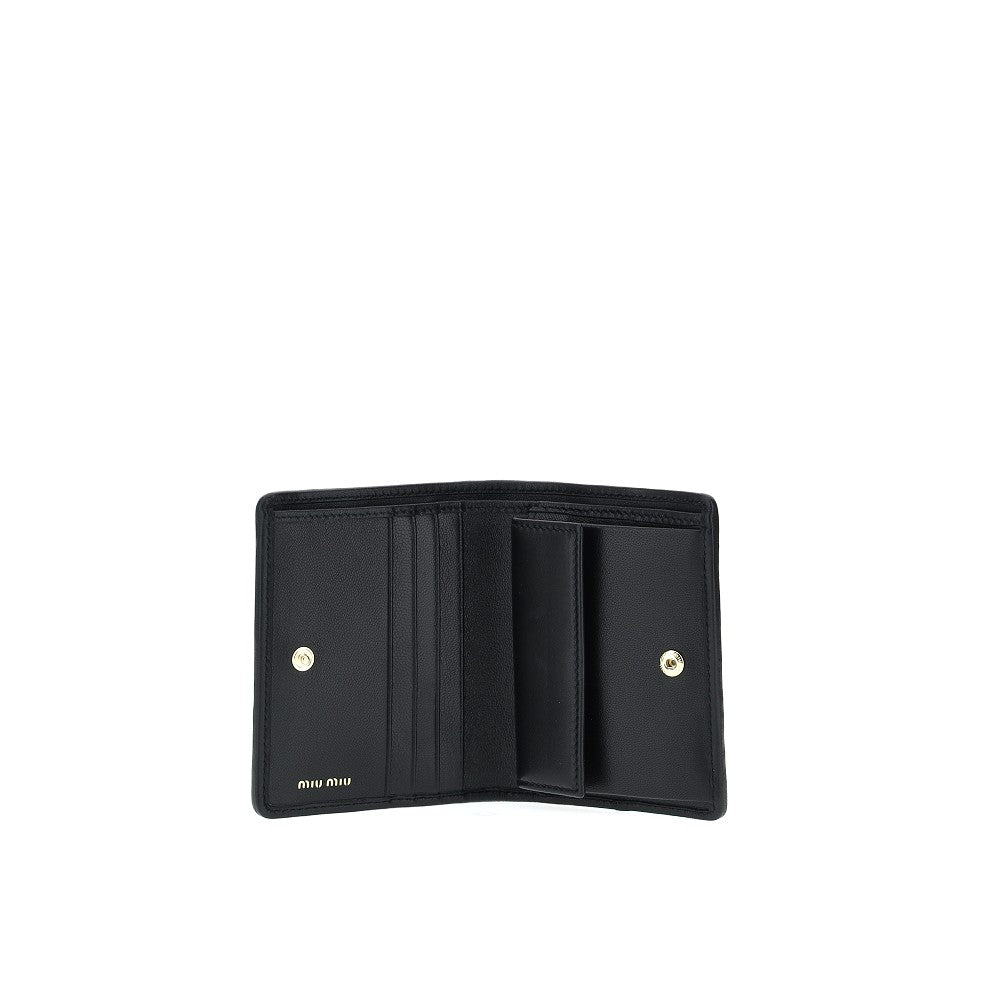 Matelassé nappa leather bi-fold wallet