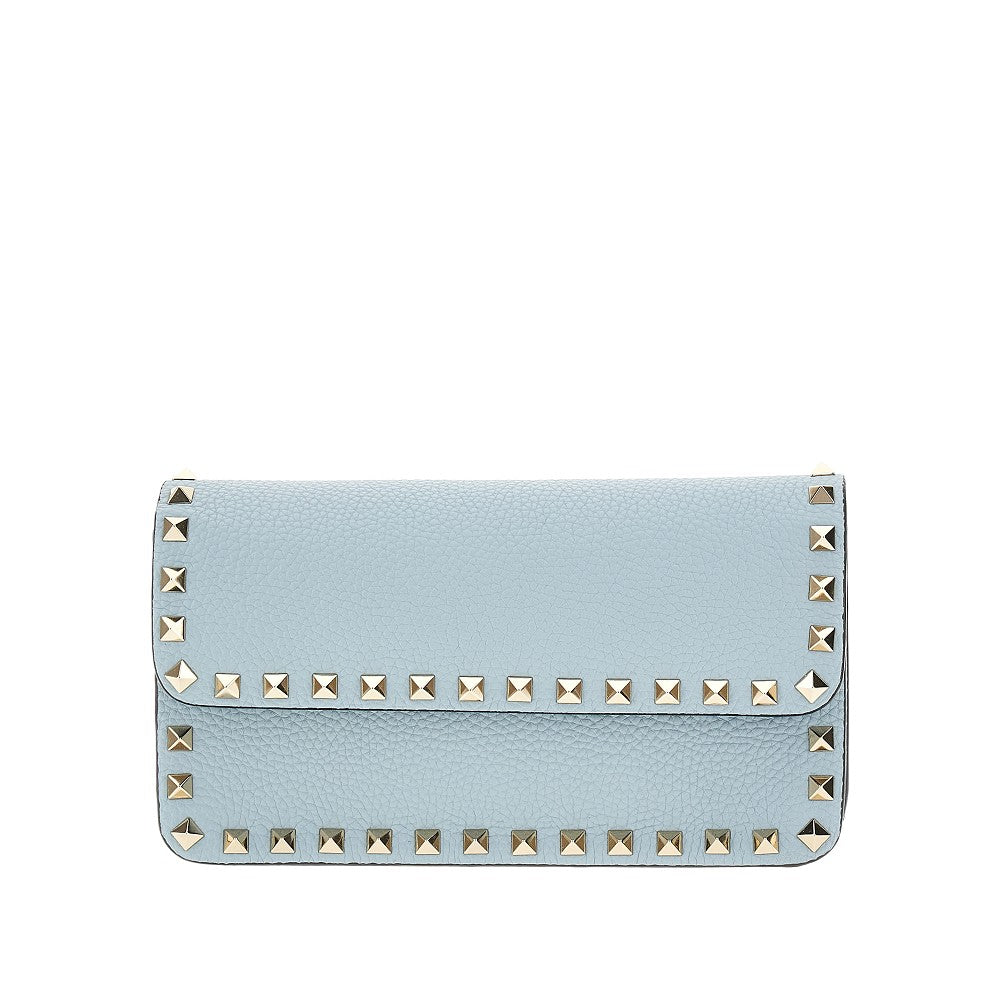 Pouch 'Rockstud' in pelle granata