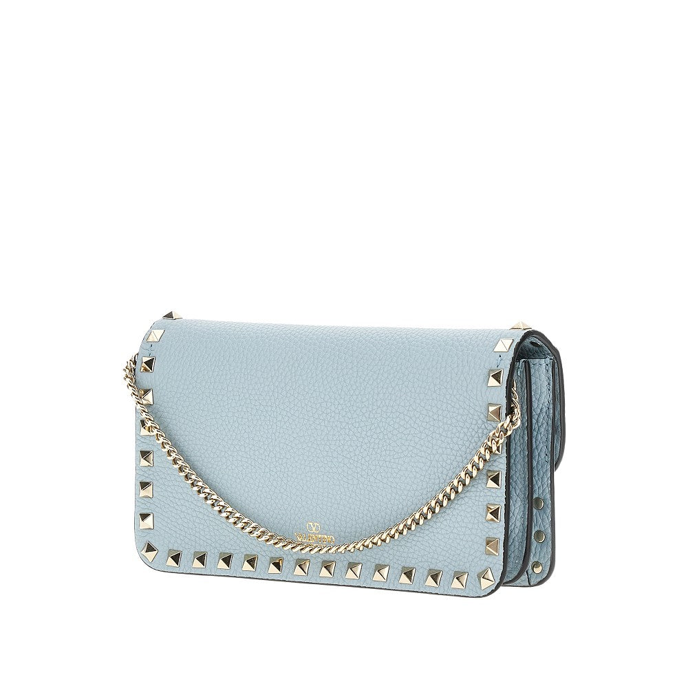 Pouch 'Rockstud' in pelle granata