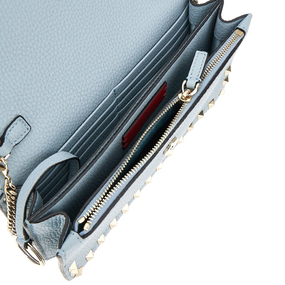 Pouch 'Rockstud' in pelle granata