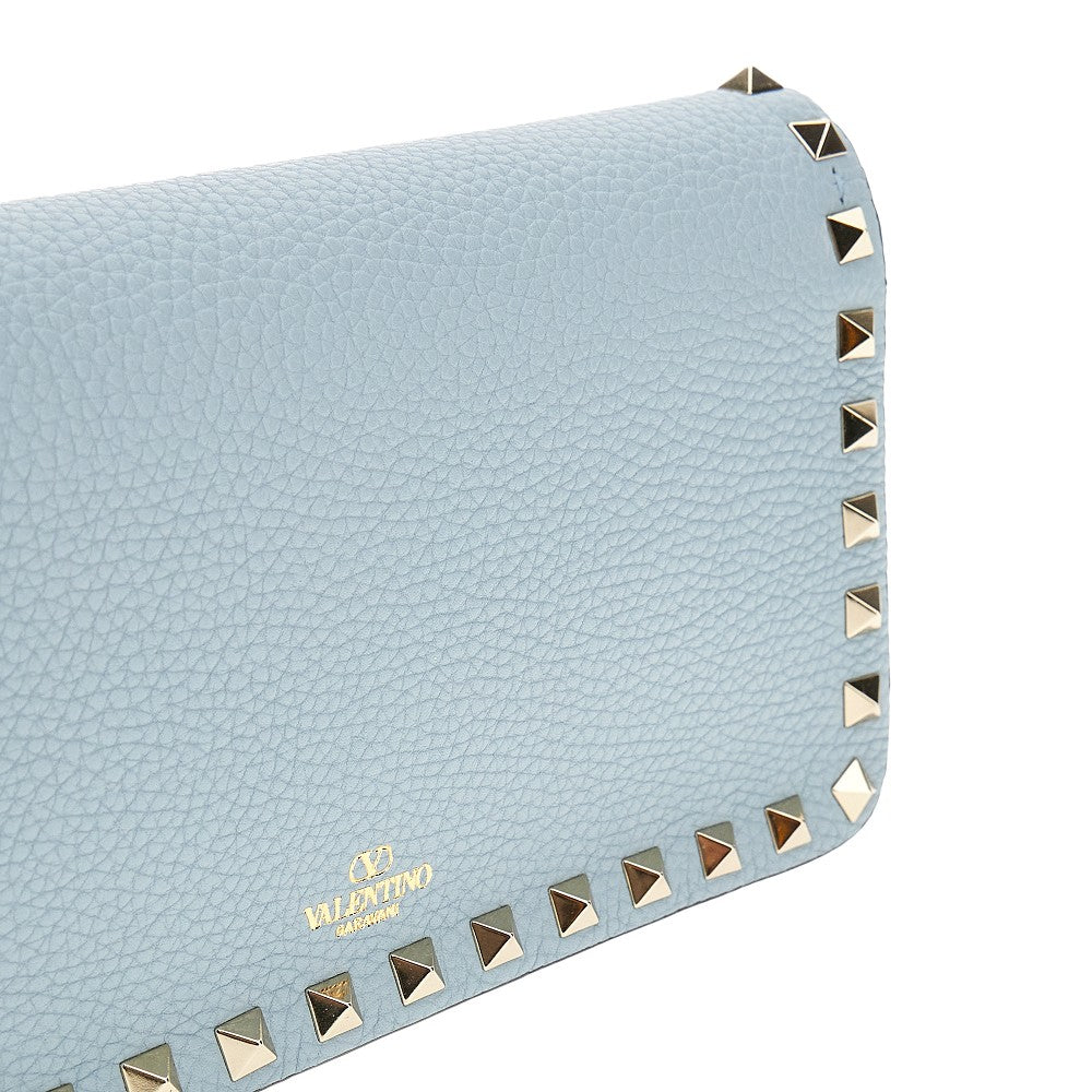 Pouch 'Rockstud' in pelle granata