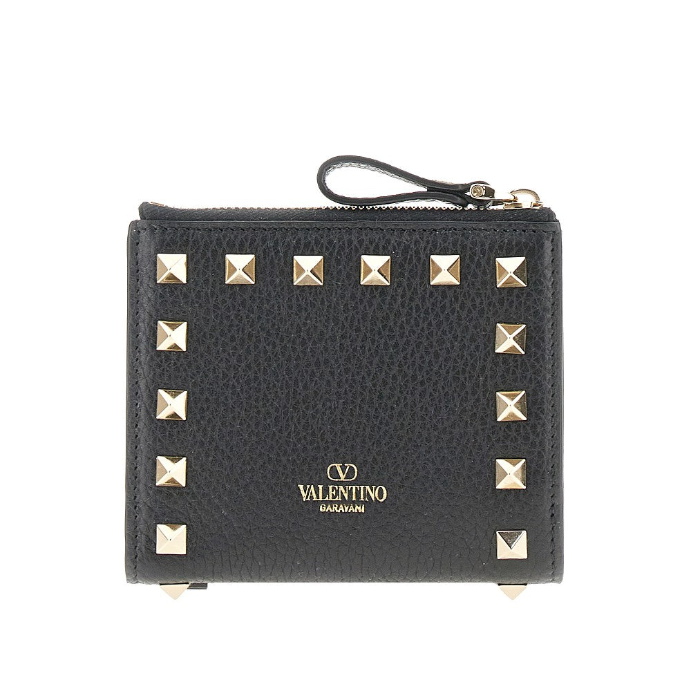 Portafoglio 'Rockstud' piccolo in pelle grain
