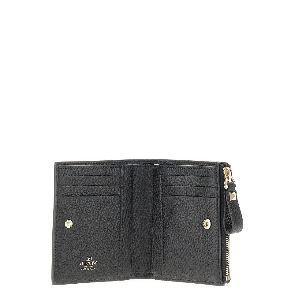 Portafoglio 'Rockstud' piccolo in pelle grain