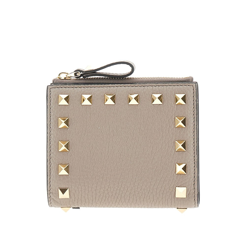 Portafoglio 'Rockstud' piccolo in pelle grain