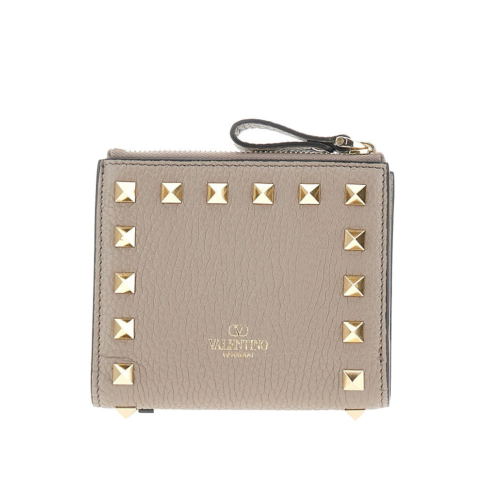 Portafoglio 'Rockstud' piccolo in pelle grain