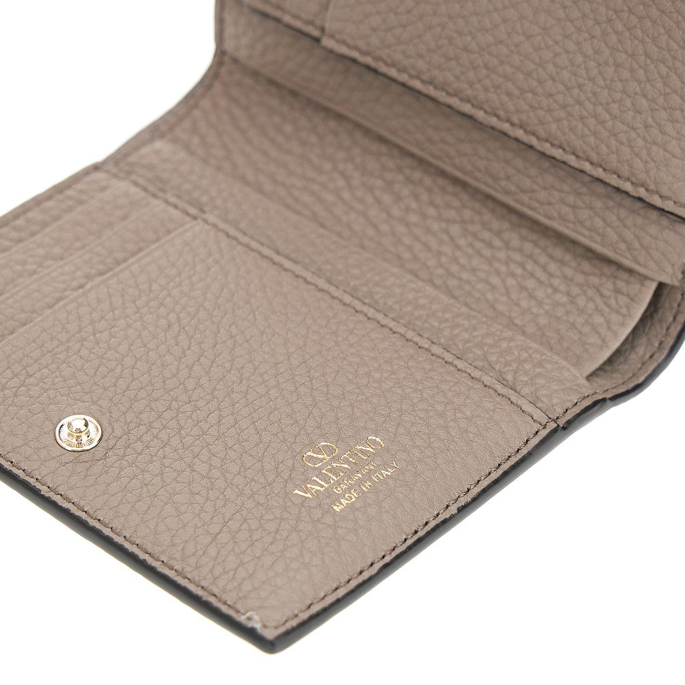 Portafoglio 'Rockstud' piccolo in pelle grain