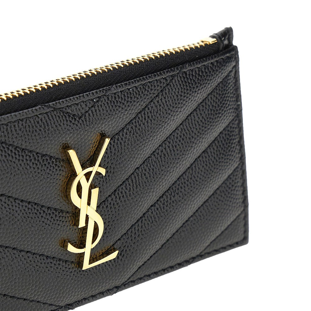 Pouch portacarte 'Cassandre' in pelle granata