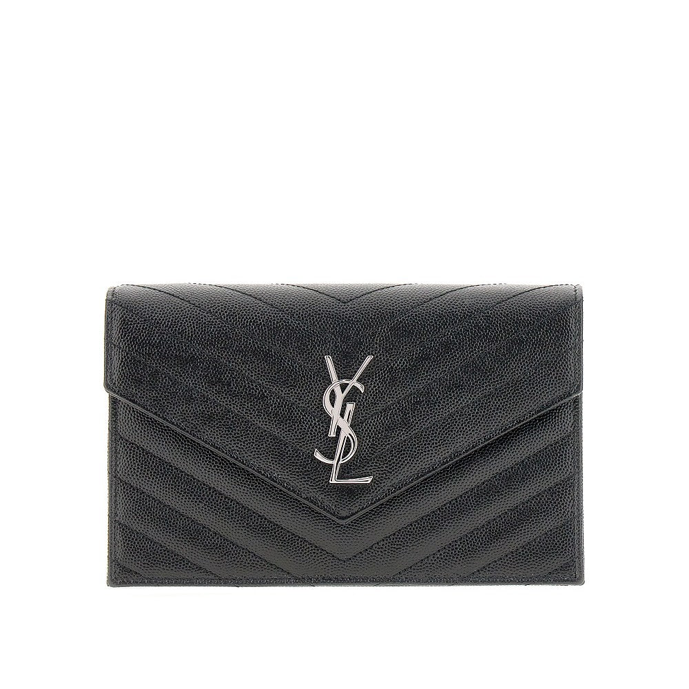 Pochette in pelle Grain de Poudre con catena