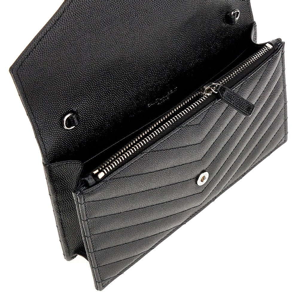 Pochette in pelle Grain de Poudre con catena