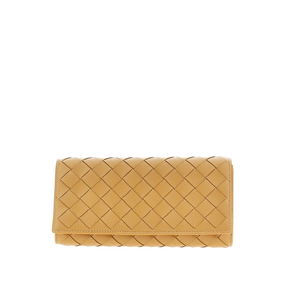 Leather wallet with Intrecciato motif
