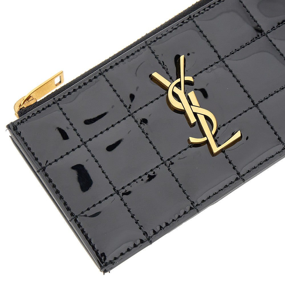 'Cassandre' patent leather zip cardholder