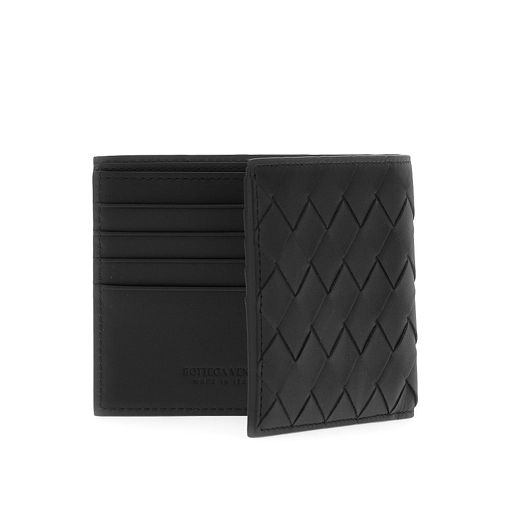 'Intrecciato' leather bi-fold wallet