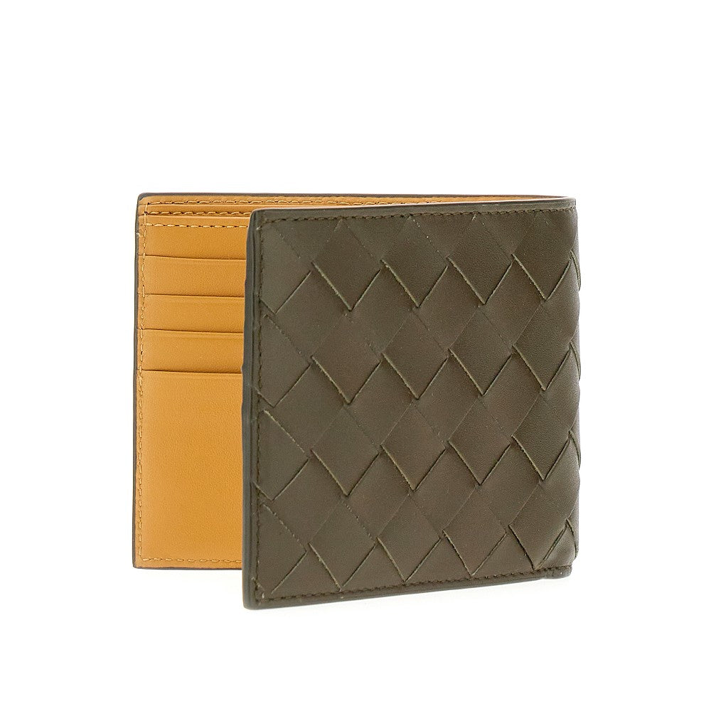'Intrecciato' leather bi-fold wallet