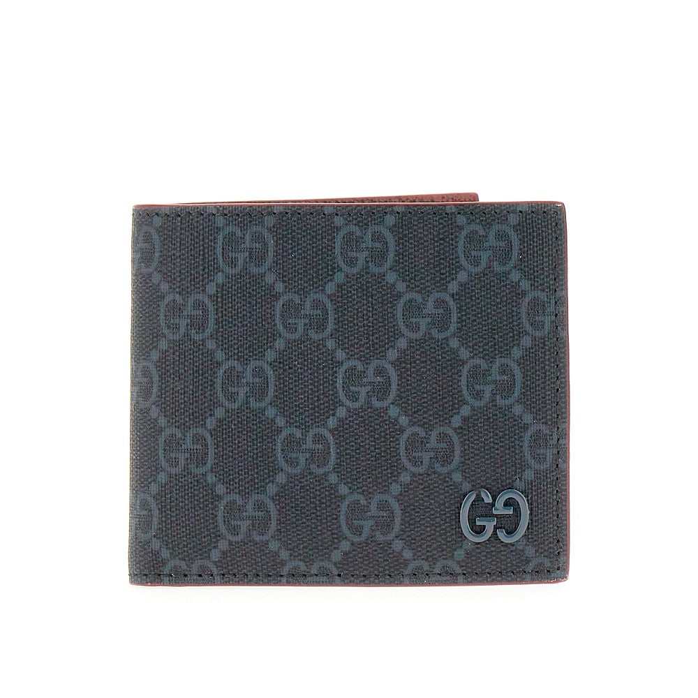 Portafoglio bi-fold con dettaglio GG smaltato