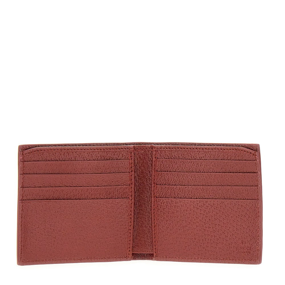Portafoglio bi-fold con dettaglio GG smaltato