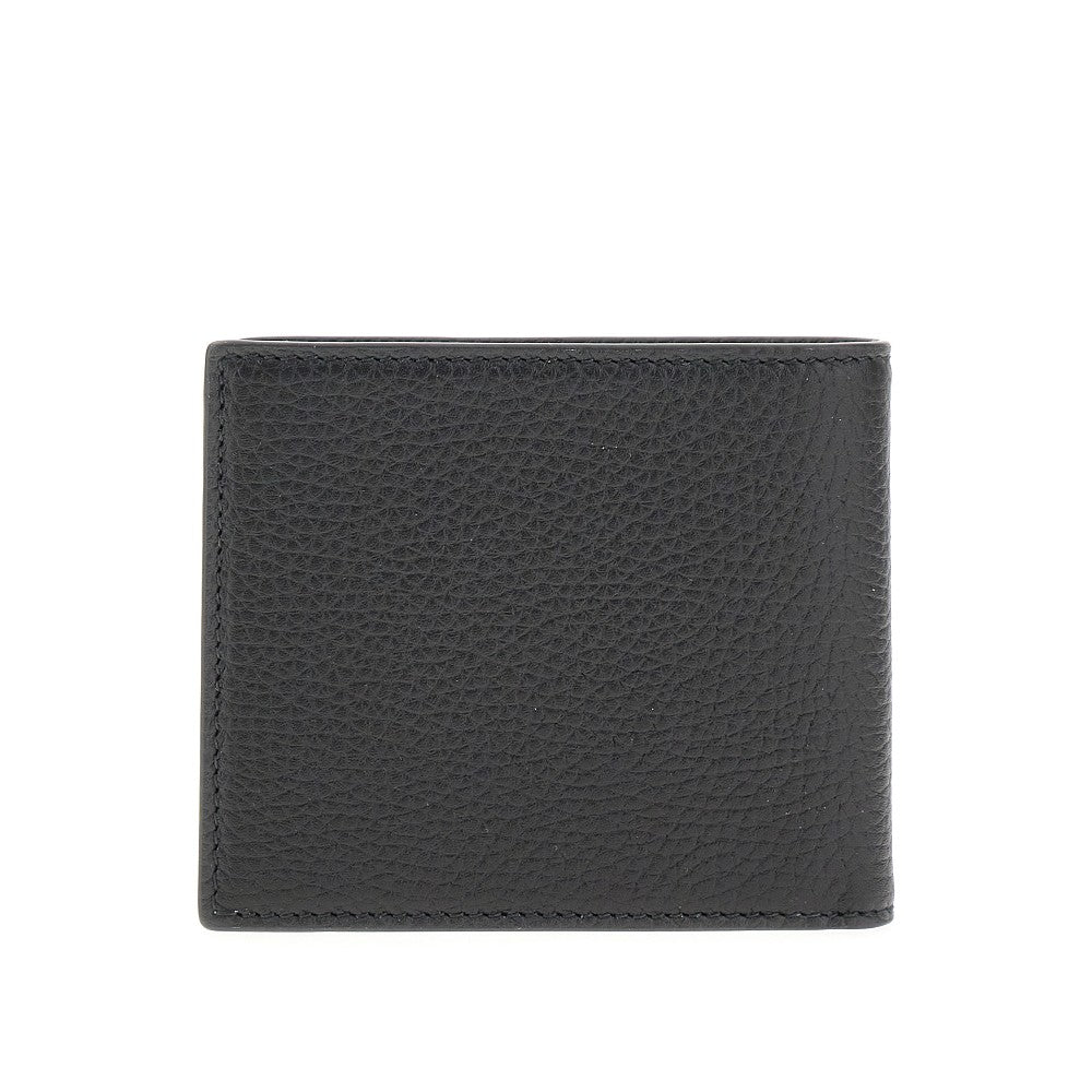 Grained leather bi-fold wallet