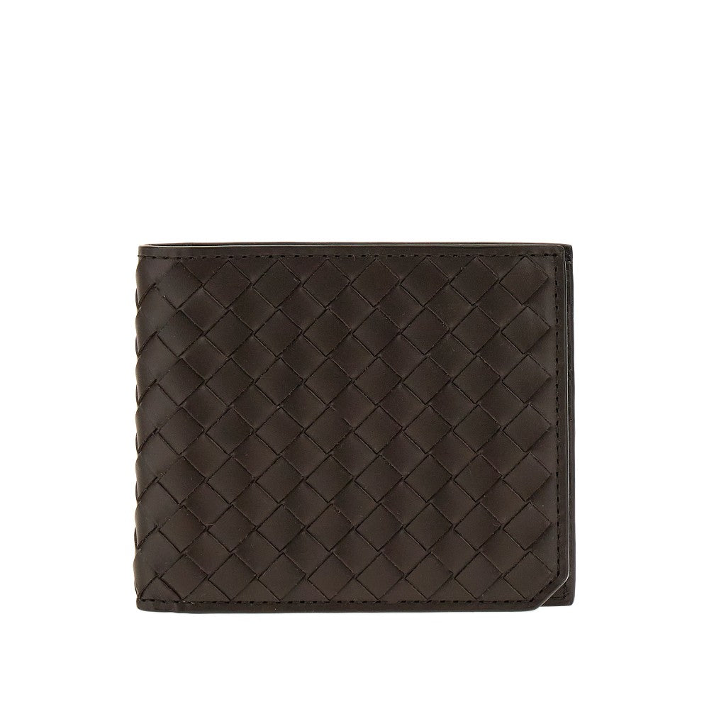 Intrecciato leather bi-fold wallet