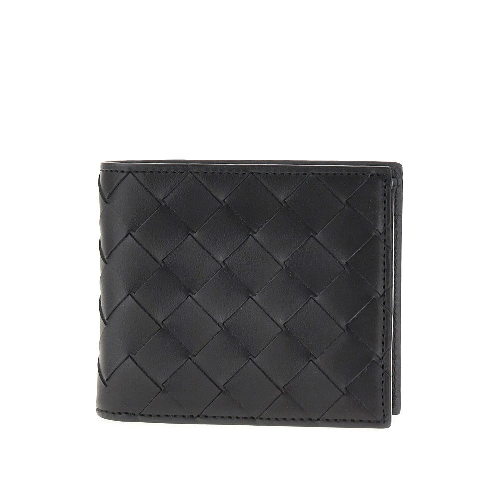 Portafoglio bi-fold in pelle Intrecciato