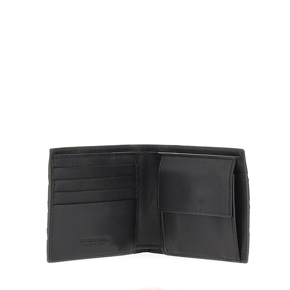 Portafoglio bi-fold in pelle Intrecciato