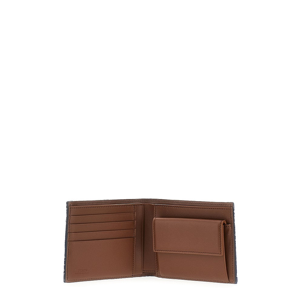 FF jacquard denim bi-fold wallet