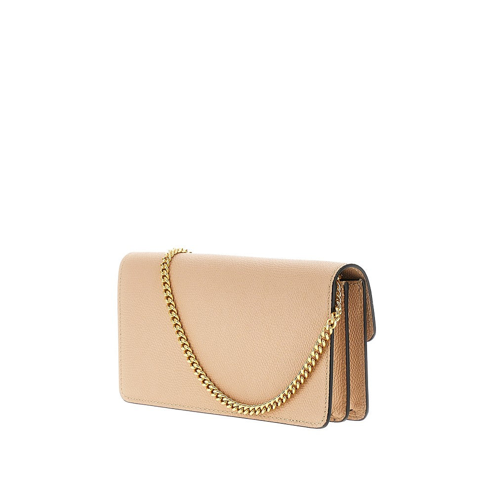 Pochette VLogo Signature in pelle granata