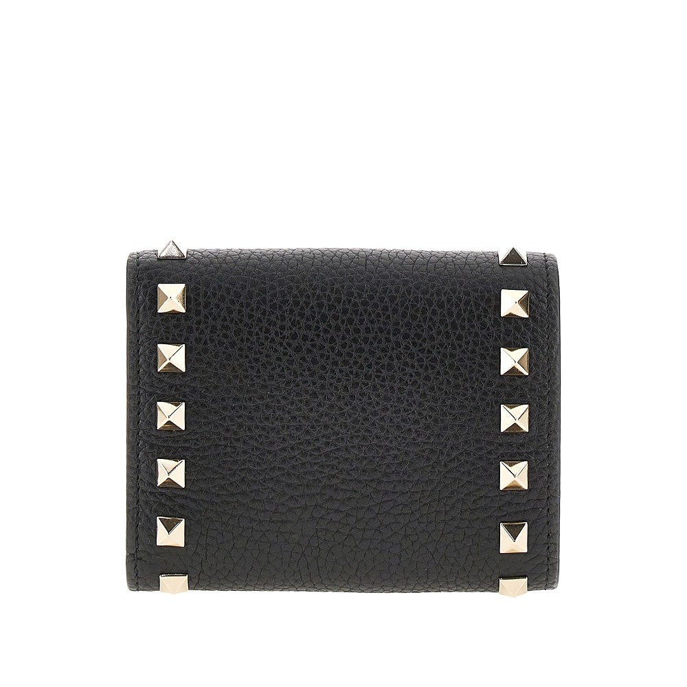 'Rockstud' leather tri-fold wallet