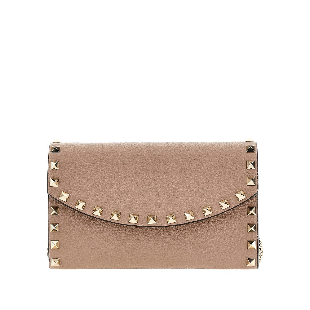 'Rockstud' grained leather clutch/wallet