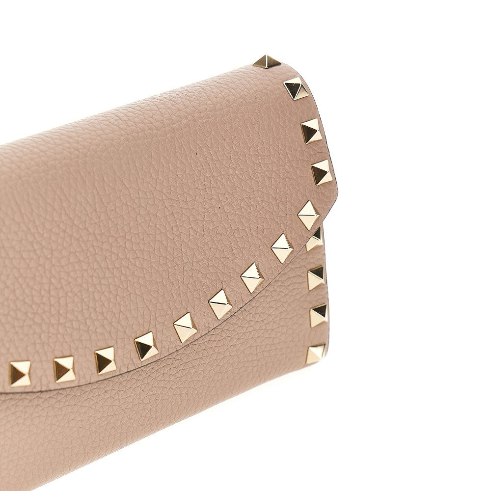'Rockstud' grained leather clutch/wallet