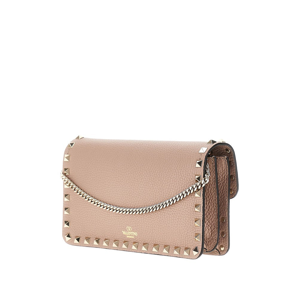'Rockstud' grained leather pouch