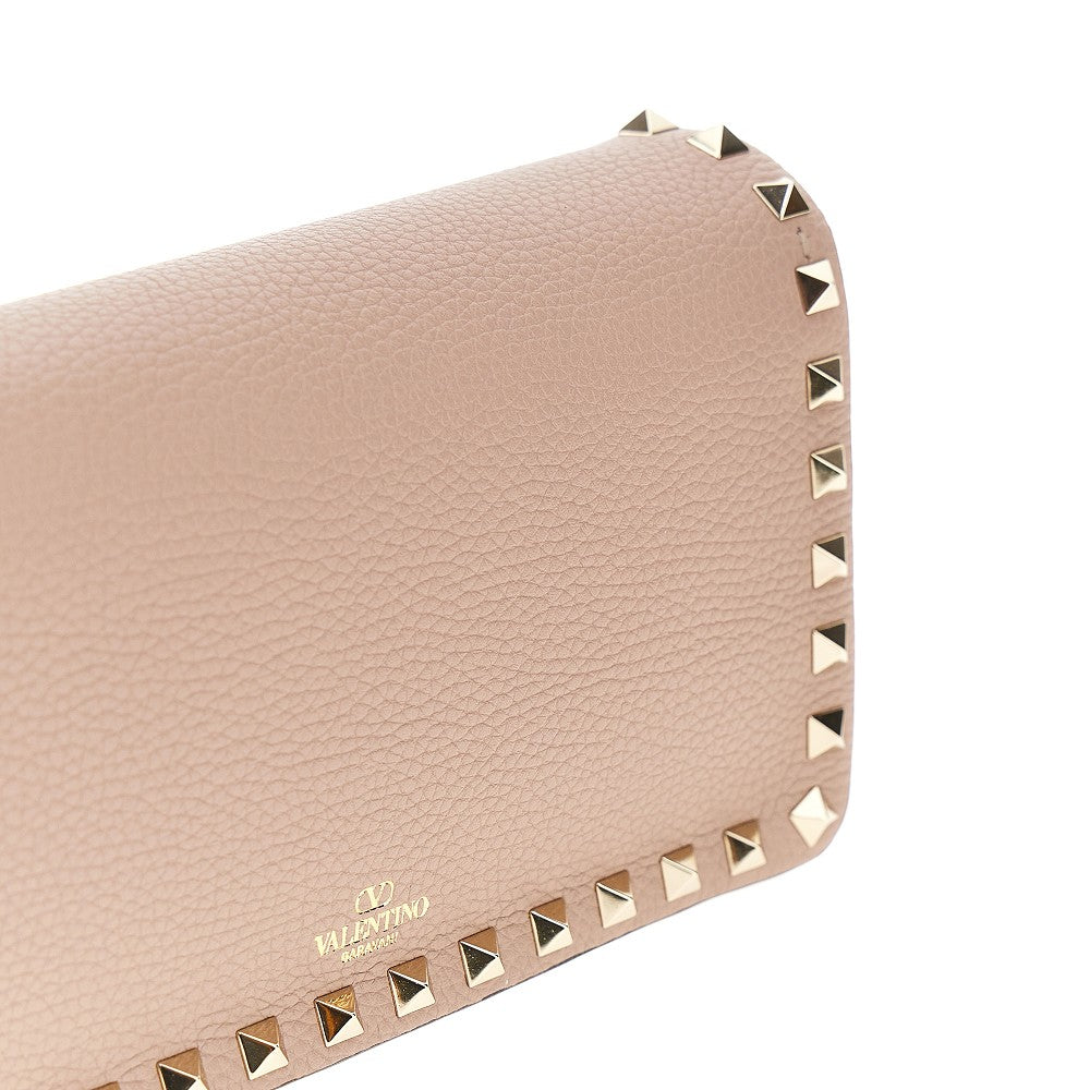 'Rockstud' grained leather pouch