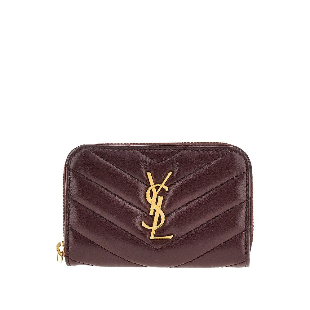 Leather zip-around mini wallet