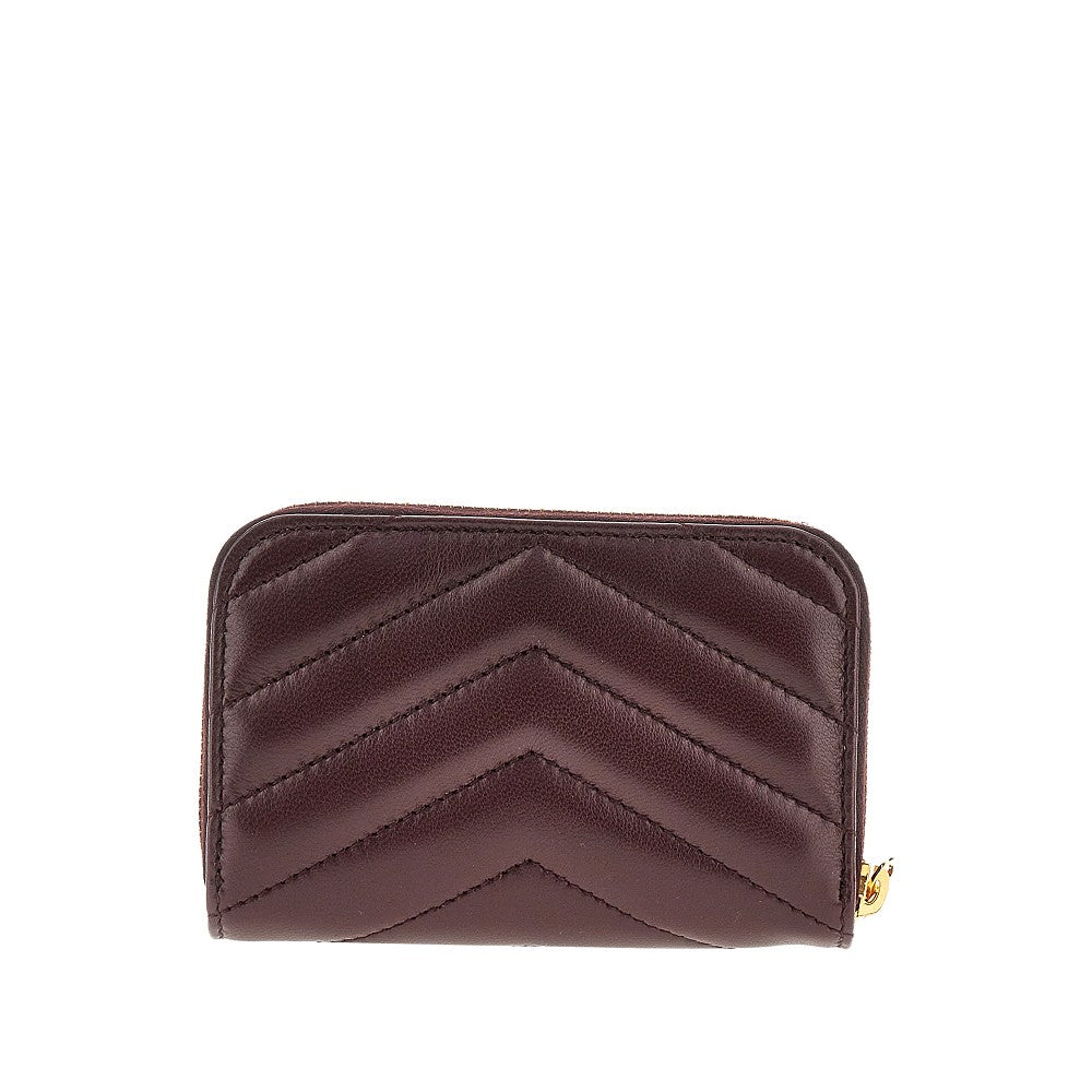Leather zip-around mini wallet