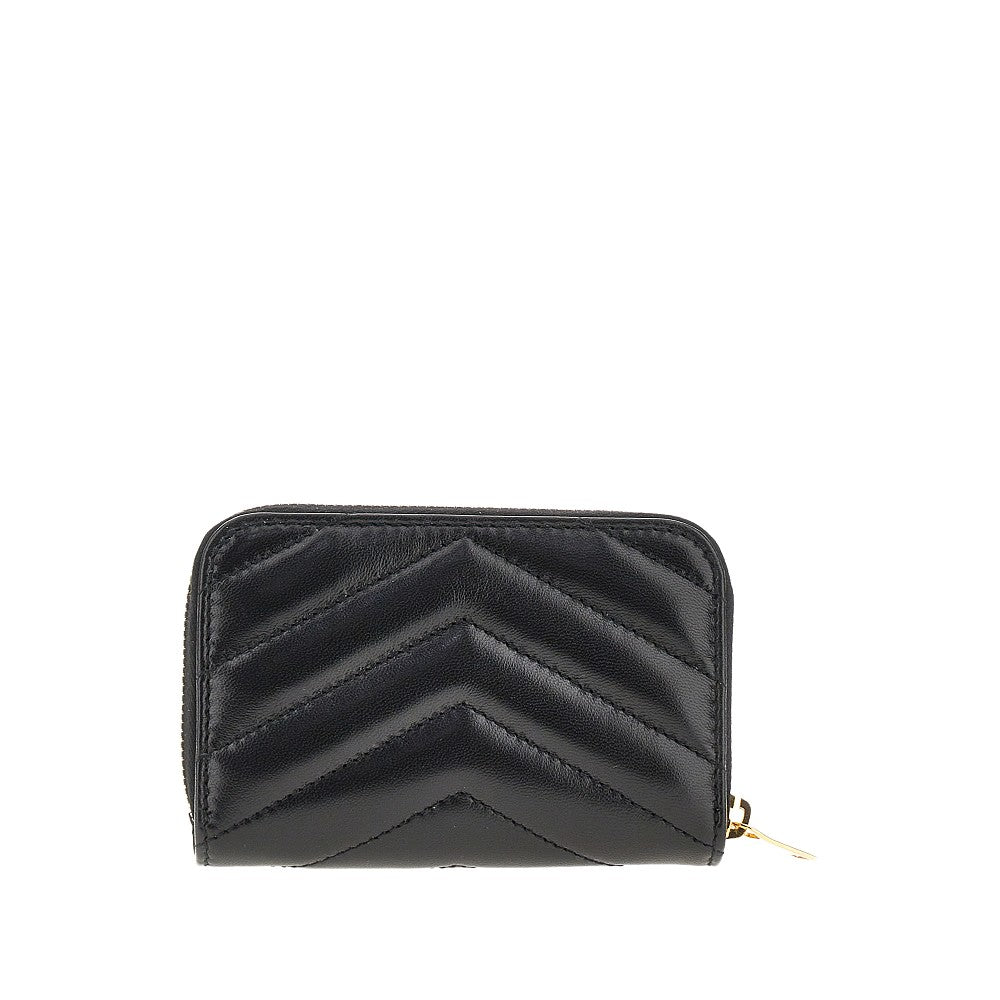 Leather zip-around mini wallet