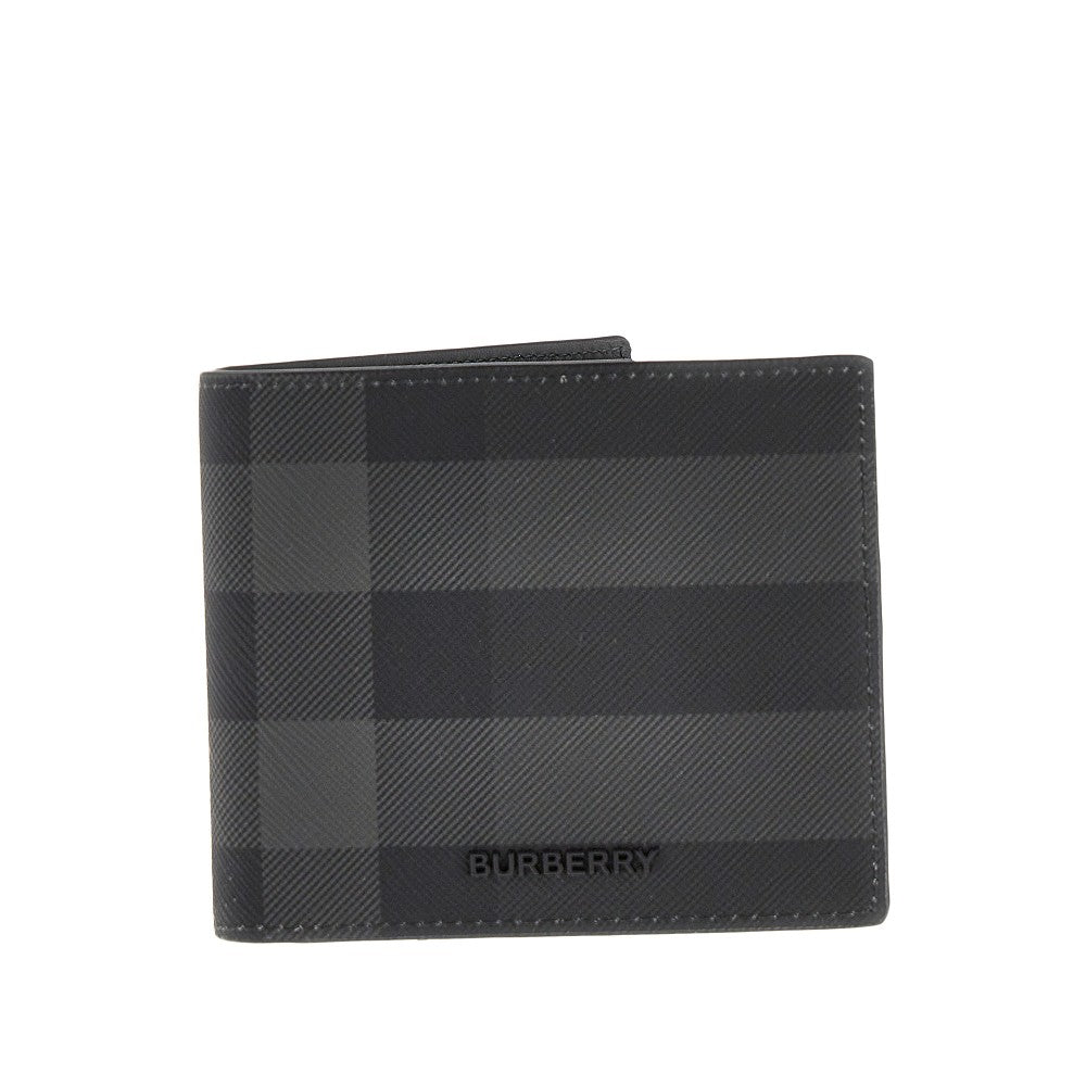 Check coated fabric bi-fold wallet