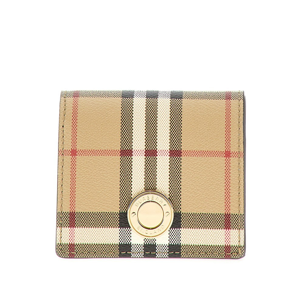Check coated fabric small wallet